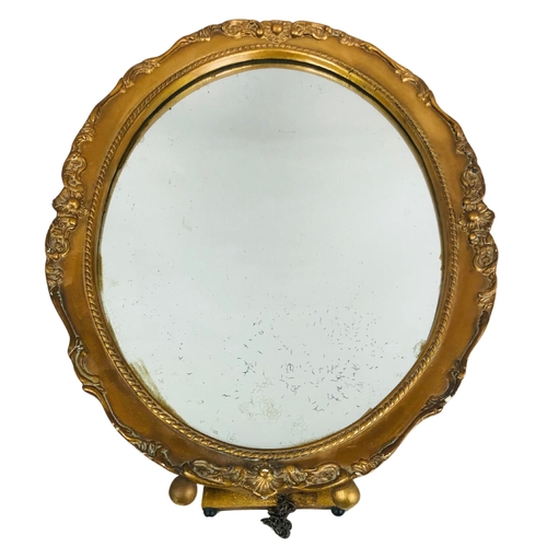 73 - Gilt framed Dressing table Mirror on easel type stand.