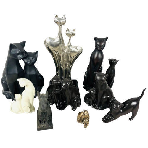 42 - Collection of modern cat ornaments