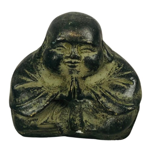 98 - Small aged statue of Buddha ref 9 5cm high