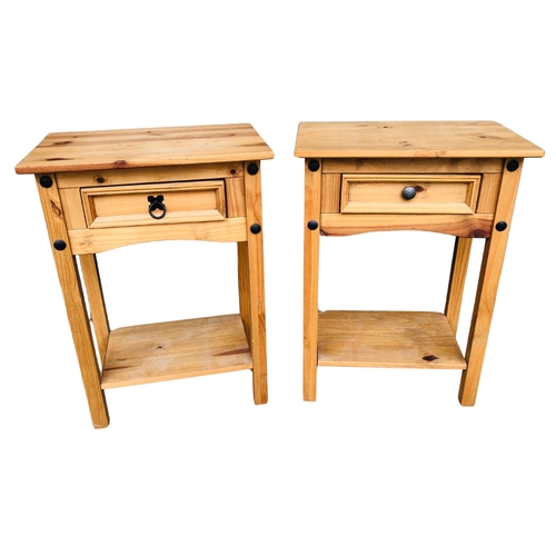 107 - Two Pine Bedside Tables height 73cm width 52.5 depth 35cm