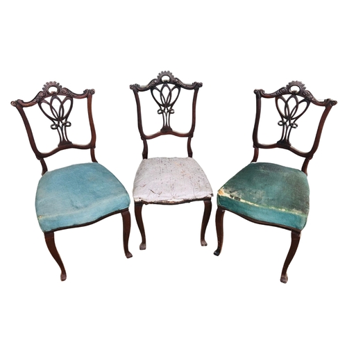 110 - Three Victorian Mahogany Dining Chairs A/F