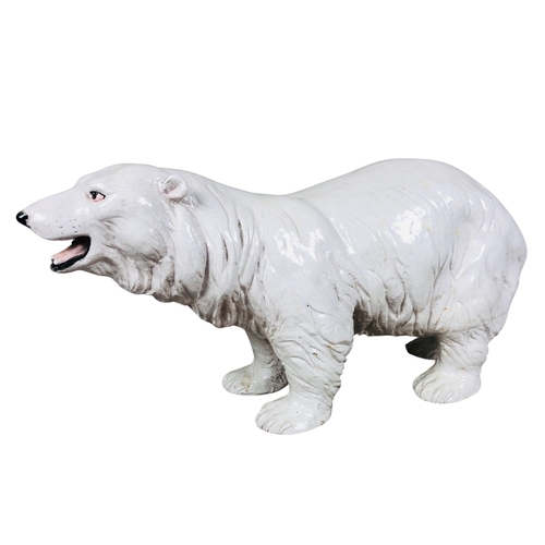 117 - Large Terracotta glazed Polar Bear Ornament