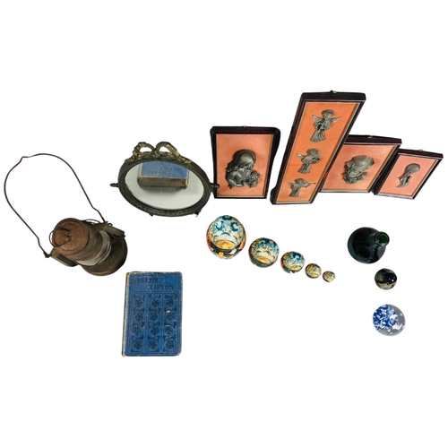 167 - Collection of Items including a dressing table swing mirror, lamp, Matryoshka Dolls,  vintage wall a... 