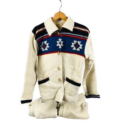 168 - 3 Vintage Wool Jackets.  First Nation style decoration.