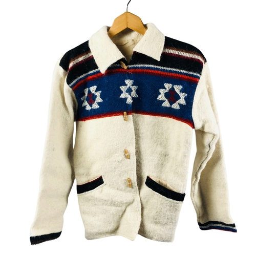 168 - 3 Vintage Wool Jackets.  First Nation style decoration.