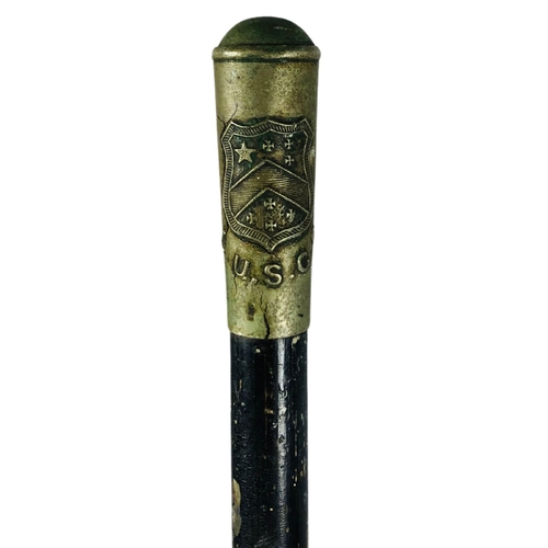 175 - 2 x Swagger sticks, one is malacca, the other ebonised. Bearing -  Hailey Bury OTC - The Other L.U.S... 