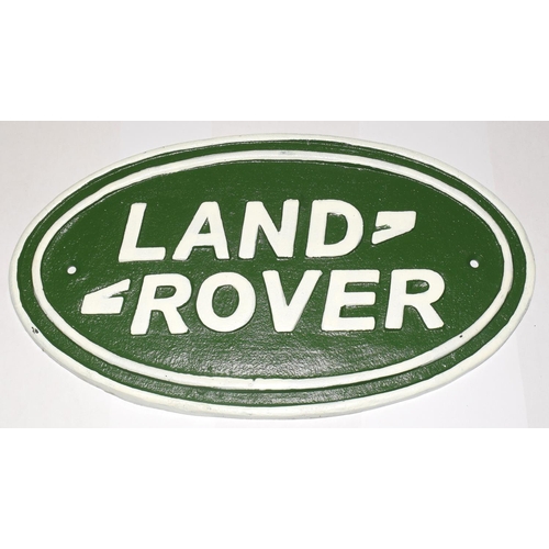 467 - Cast metal oval large Landrover sign 29x16cm ref 120