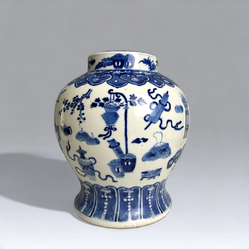 28 - A collection of Ming & Qing dynasty porcelain. Including blue & white baluster vase, depicti... 