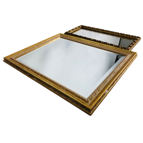 180 - 2 gilt framed Mirrors one with bevelled edge mirror plate.