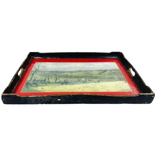 182 - Vintage Tray with a hunting scene by Lionel Edwards