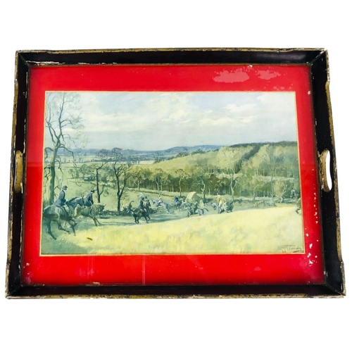 182 - Vintage Tray with a hunting scene by Lionel Edwards