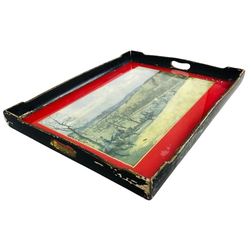 182 - Vintage Tray with a hunting scene by Lionel Edwards