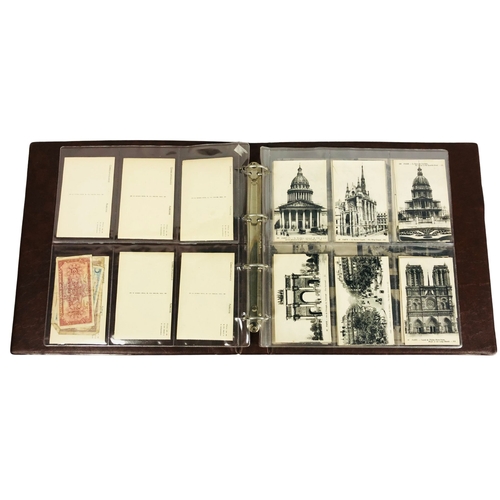 193 - Album of vintage black and white photographic postcards