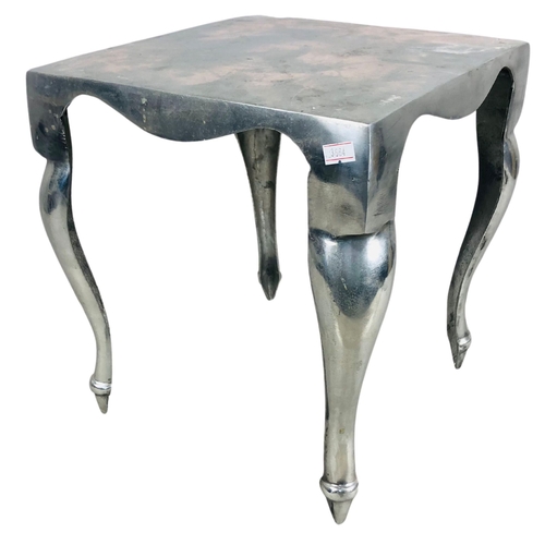 202 - Cast Aluminium side Table 35cm tall x 31cm Sq