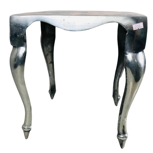 202 - Cast Aluminium side Table 35cm tall x 31cm Sq