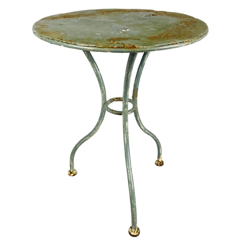 204 - Small metal bistro table. 49cm tall x 45cm Dia