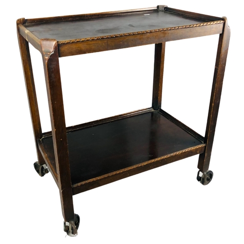 205 - Vintage wooden Hostess Trolley on original casters