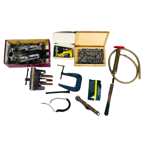 232 - Collection of Tools to include a vice and clamp