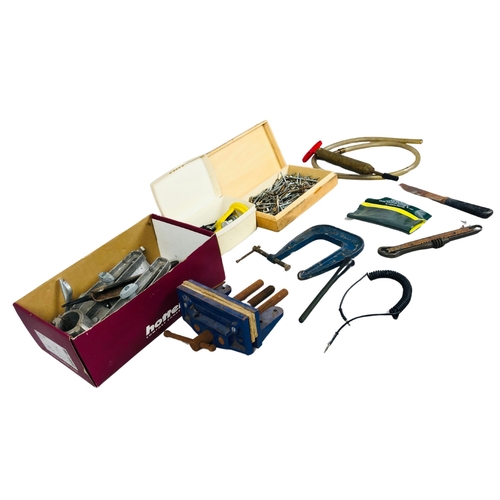 232 - Collection of Tools to include a vice and clamp