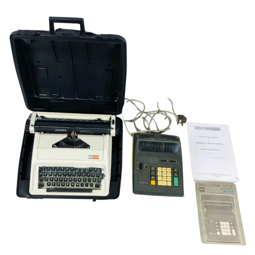 233 - Portable manual Typewriter and electric desk Calculator