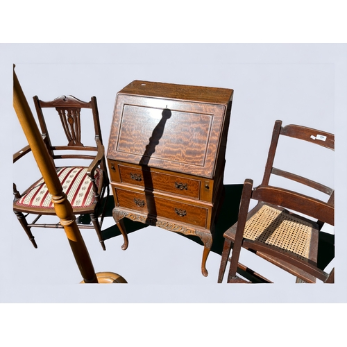 216 - A Collection of Victorian and later Furniture. To Include a gateleg Table, Hall chairs, A writing Bu... 