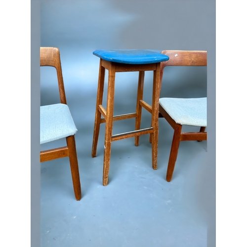 210 - A Pair of Mid Century Designed Chairs and a Similar Tall Stool