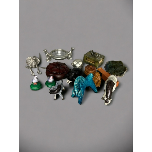 338 - A Large collection of collectables including Chinese Porcelain Horses, Antique figures and Asian col... 