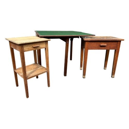 339 - An Antique Gate leg folding card table and two other occasional side tables