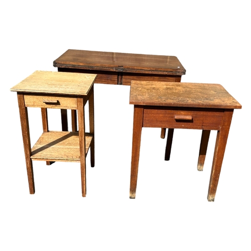 339 - An Antique Gate leg folding card table and two other occasional side tables