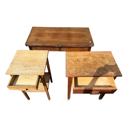 339 - An Antique Gate leg folding card table and two other occasional side tables