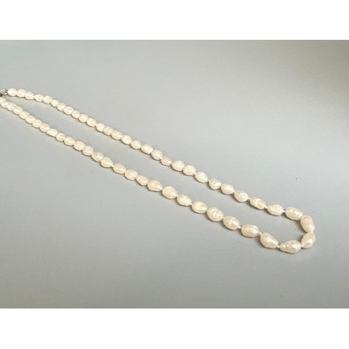 344 - A 9ct gold clasp Freshwater pearl necklace.