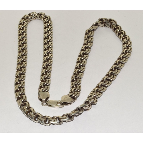 485 - 925 silver fancy link neck chain 54cm long 62g