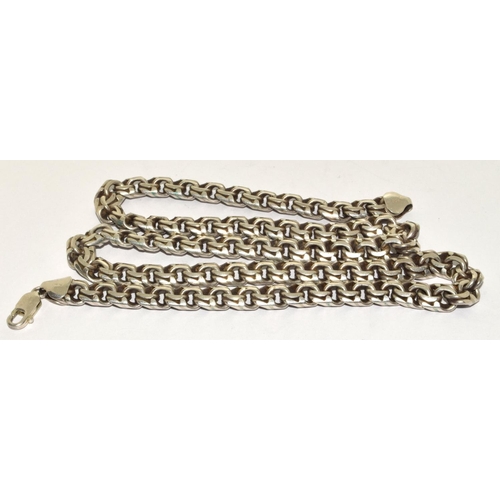 485 - 925 silver fancy link neck chain 54cm long 62g