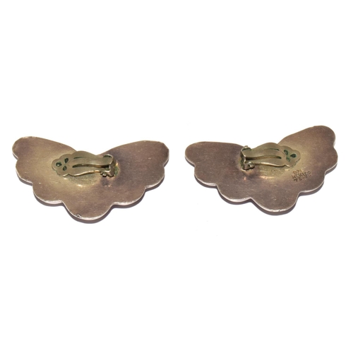 487 - 925 silver clip on earrings in the form of butterflies 30g