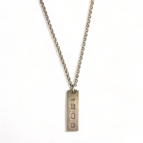 494 - 925 silver Ingot on silver neck chain