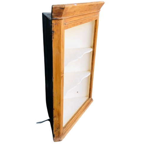 261 - Pine Corner Cabinet, having a white painted interior. No door.