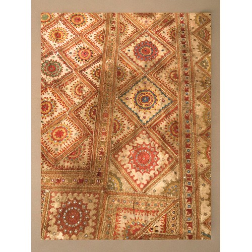 61 - Vintage Large Early 20th Century Northern Indian Throw/ Wall hanging.. 2m x 2.5m. Burnt Umber hues w... 