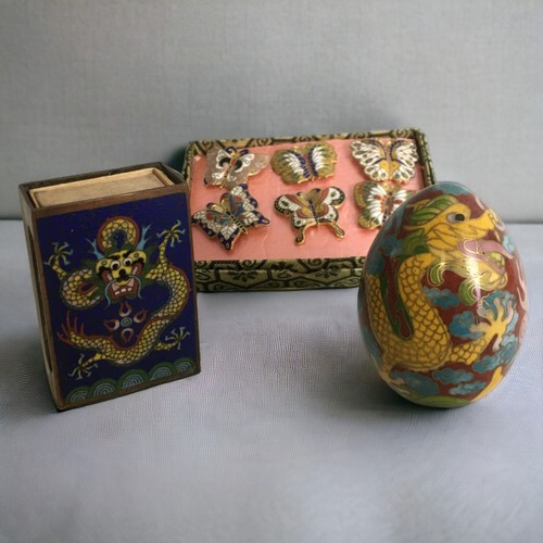 105 - Chinese Vintage and Later items to include Cloisonne, Scroll weights and a Celadon Glazed Pen Rest i... 