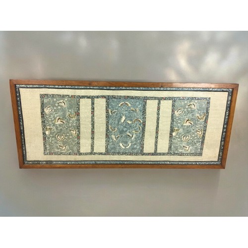 108 - Chinese Late 19th Early 20th Century Silk Work Panel, Depicting Butterflies and Moths. Framed and Gl... 