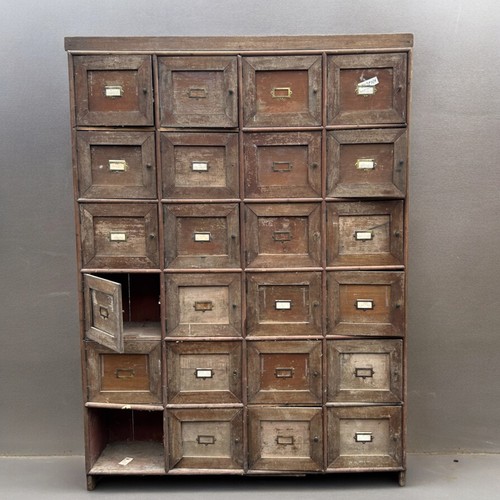 125A - A large Victorian wooden multi door locker / cabinet.Garage find, in need of some restoration.dimens... 