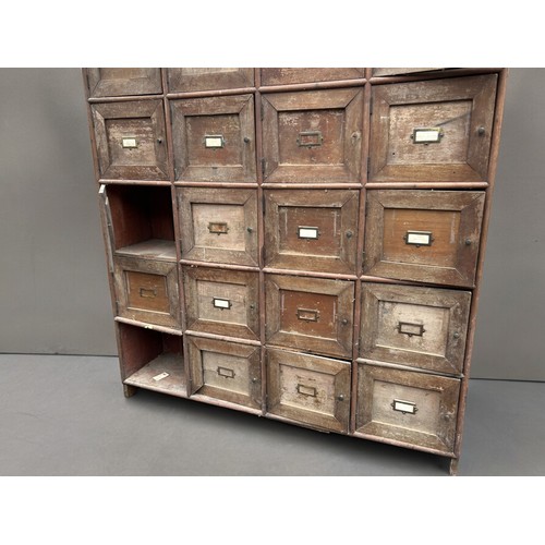 125A - A large Victorian wooden multi door locker / cabinet.Garage find, in need of some restoration.dimens... 