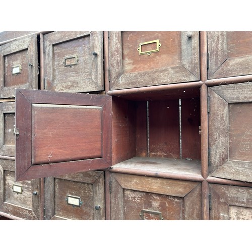 125A - A large Victorian wooden multi door locker / cabinet.Garage find, in need of some restoration.dimens... 