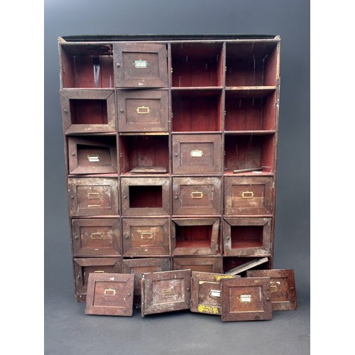 125B - A large Victorian wooden multi door locker / cabinet.Garage find, in need of some restoration.Height... 