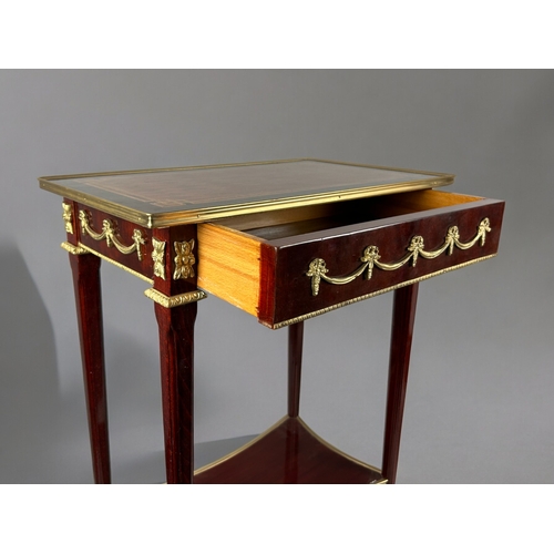 784 - A pair of Italian, French Empire style side tables.Single drawers, with gilt metal ornament.Height: ... 