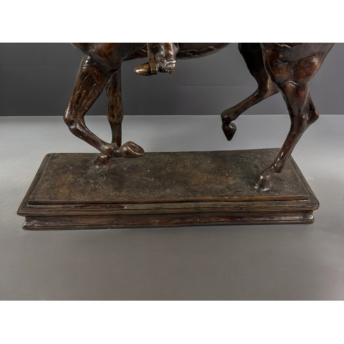 788 - A very large Bronze 'Horse & rider' sculpture.In the manner of Isidore Jules Bonheur, 