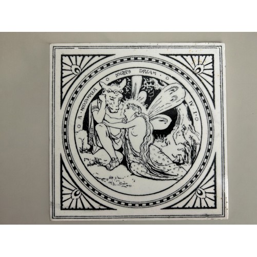 101 - A pair of J. Moyr Smith for Minton Tiles.Scenes from Shakespeare plays. 'A midsummer nights dream' a... 