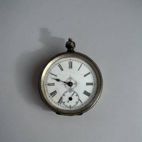 424 - A Collection of four antique sterling silver engraved pocket watches.