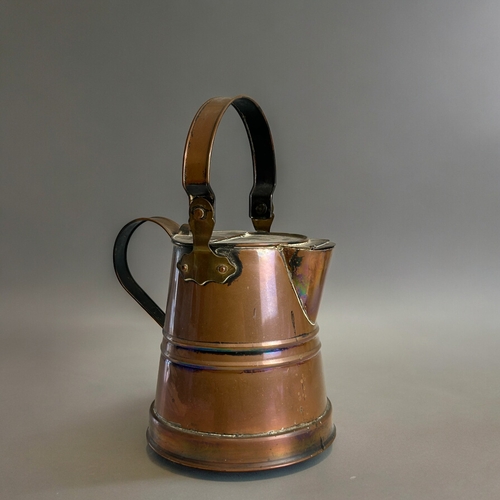 119 - Antique Copper & brass hot water can.