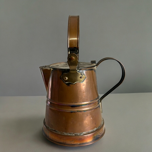 119 - Antique Copper & brass hot water can.