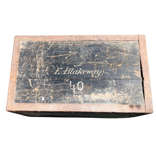 30 - Army and Navy Zinc lined campaign box Large and Heavy! 61.6cm depth x 88.5cm wide x 54cm high